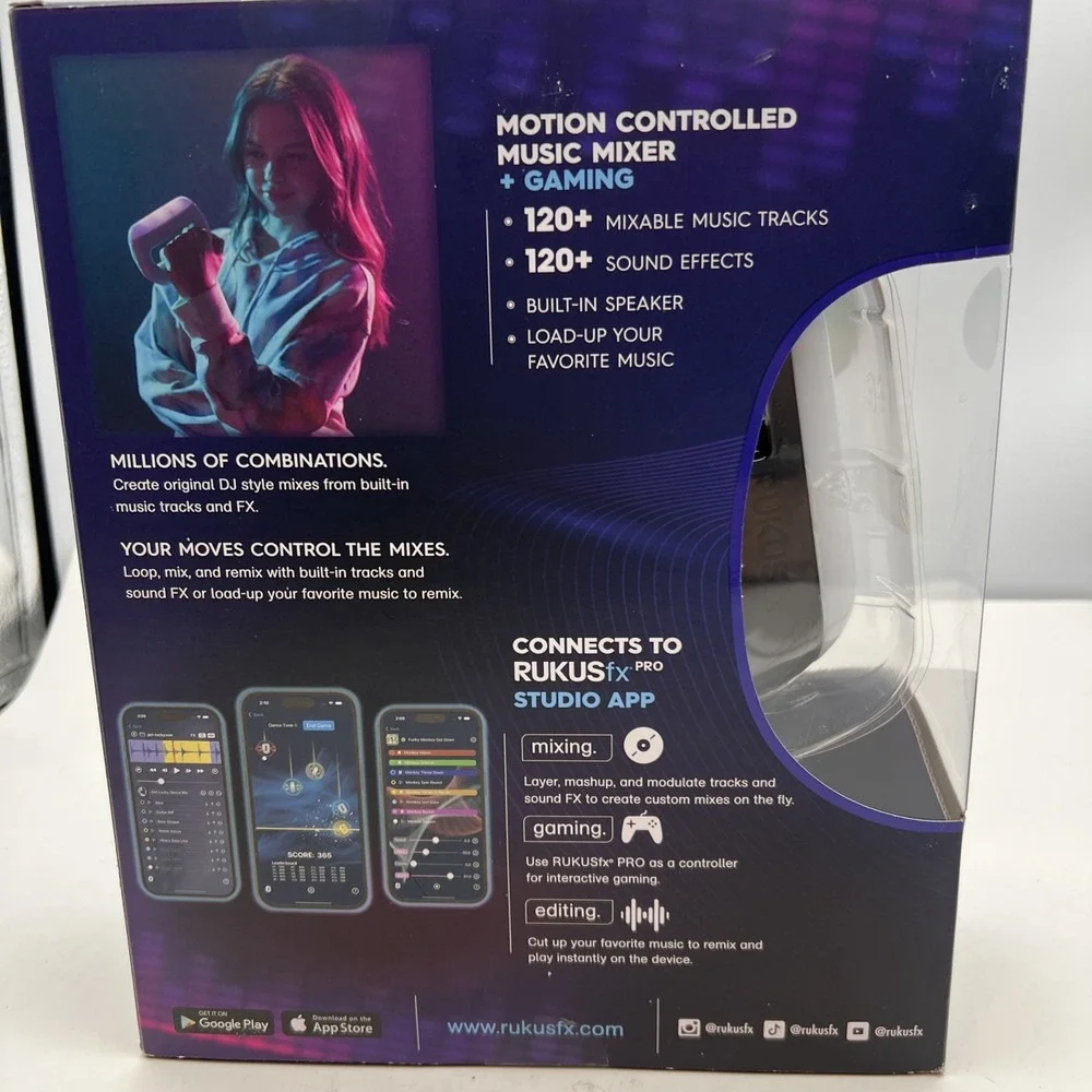 RUKUSfx Pro Motion Controlled Music Mixer 120+ Tracks‎ BeatSnap Technology